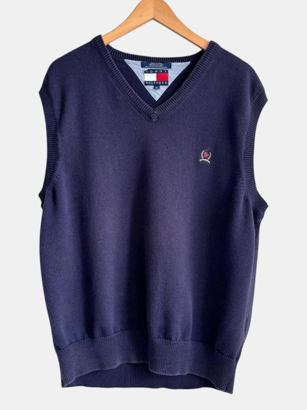 90s Vintage Tommy Hilfiger Sweater Vest Preppy Collegiate Knitwear Extra Large